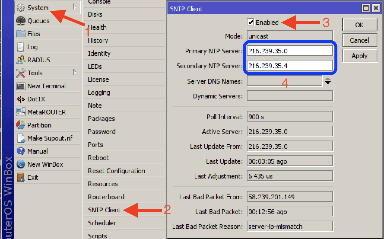 วิธี Setting Cloud And SNTP Client Mikrotik